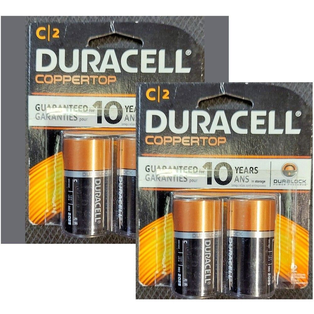 Duracell 6 Pack Lot Genuine Coppertop C Batteries, Made in USA
